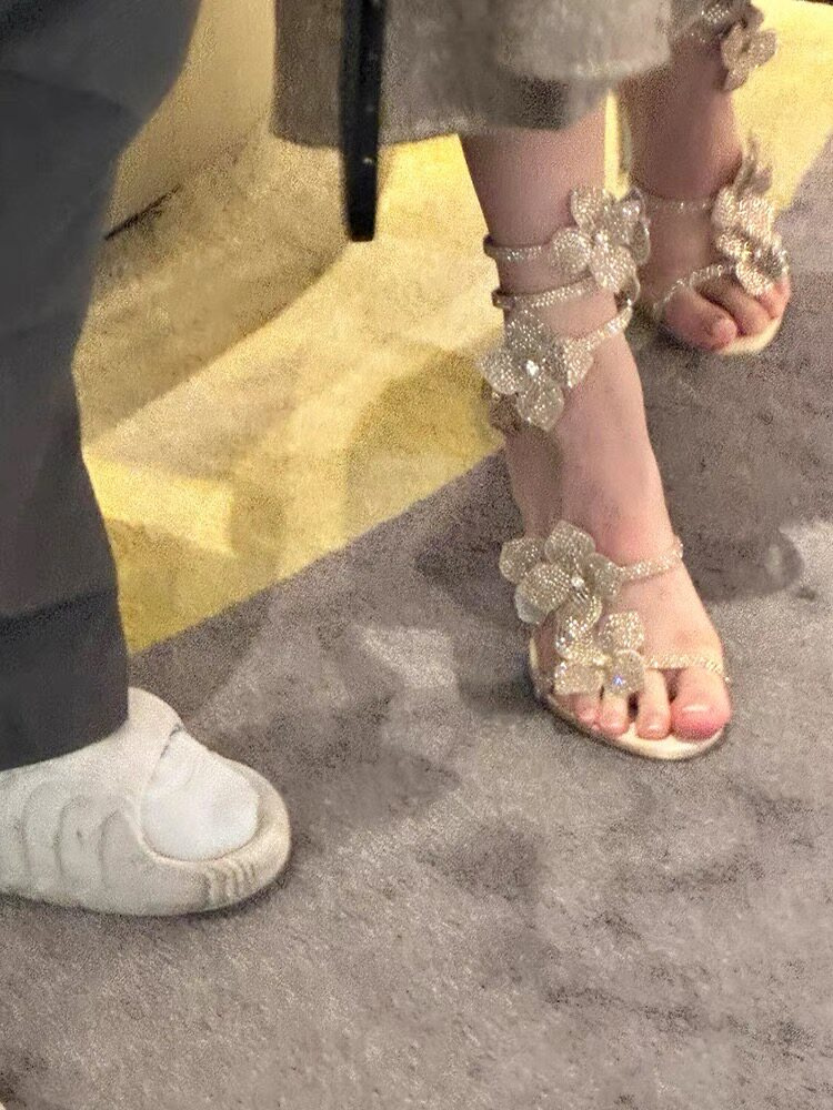 Women's 3D Floral Applique Str - Sandal Strappy Heeled 评论和价格