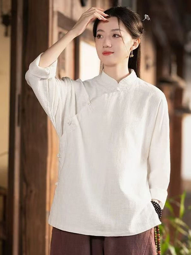 New Chinese Style Loose Long S - Linen Pant Wide 评论和价格