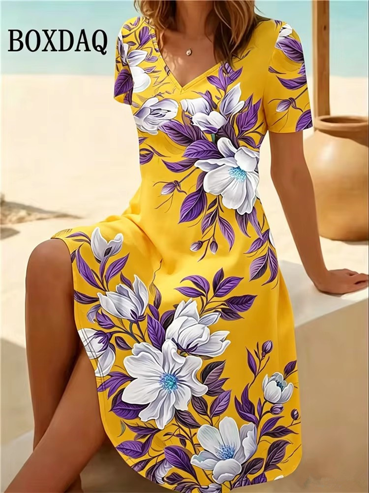 6XL Plus Size Women Dresses Su - Romper Floral Print 评论和价格