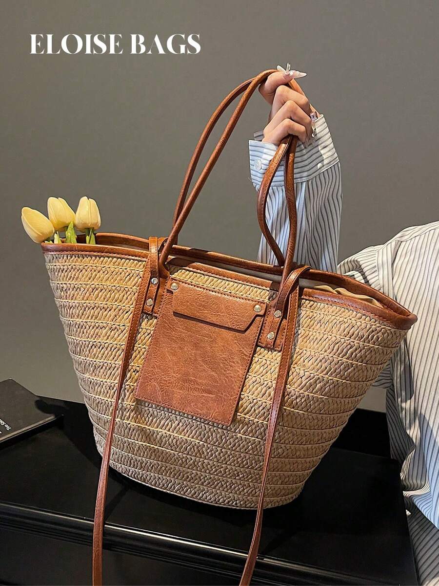 Fashion Large Capacity Woven T - Tote Bag Beach 评论和价格