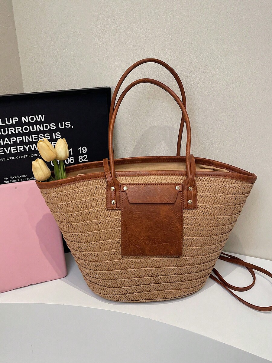 Fashion Large Capacity Woven T - Tote Bag Beach 评论和价格