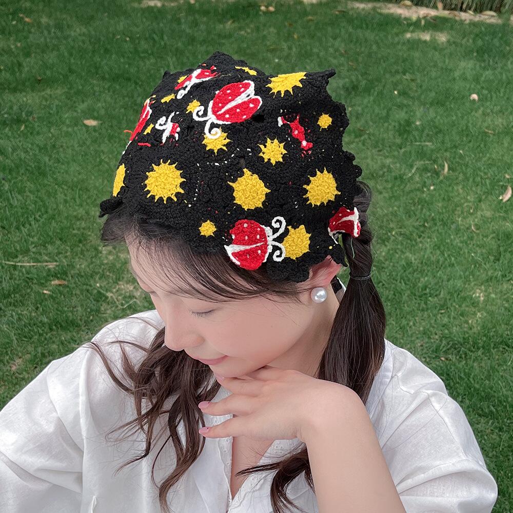 Korean Sweet Cute Handmade Cro - Headband Summer Knit 评论和价格