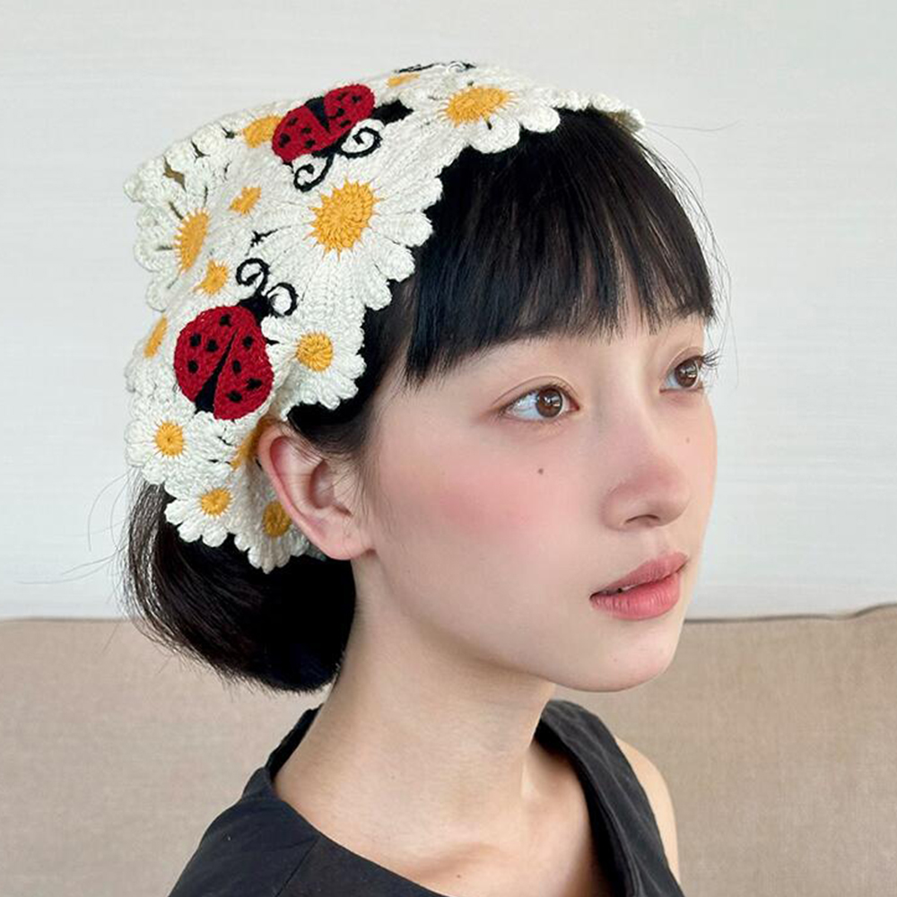 Korean Sweet Cute Handmade Cro - Headband Summer Knit 评论和价格